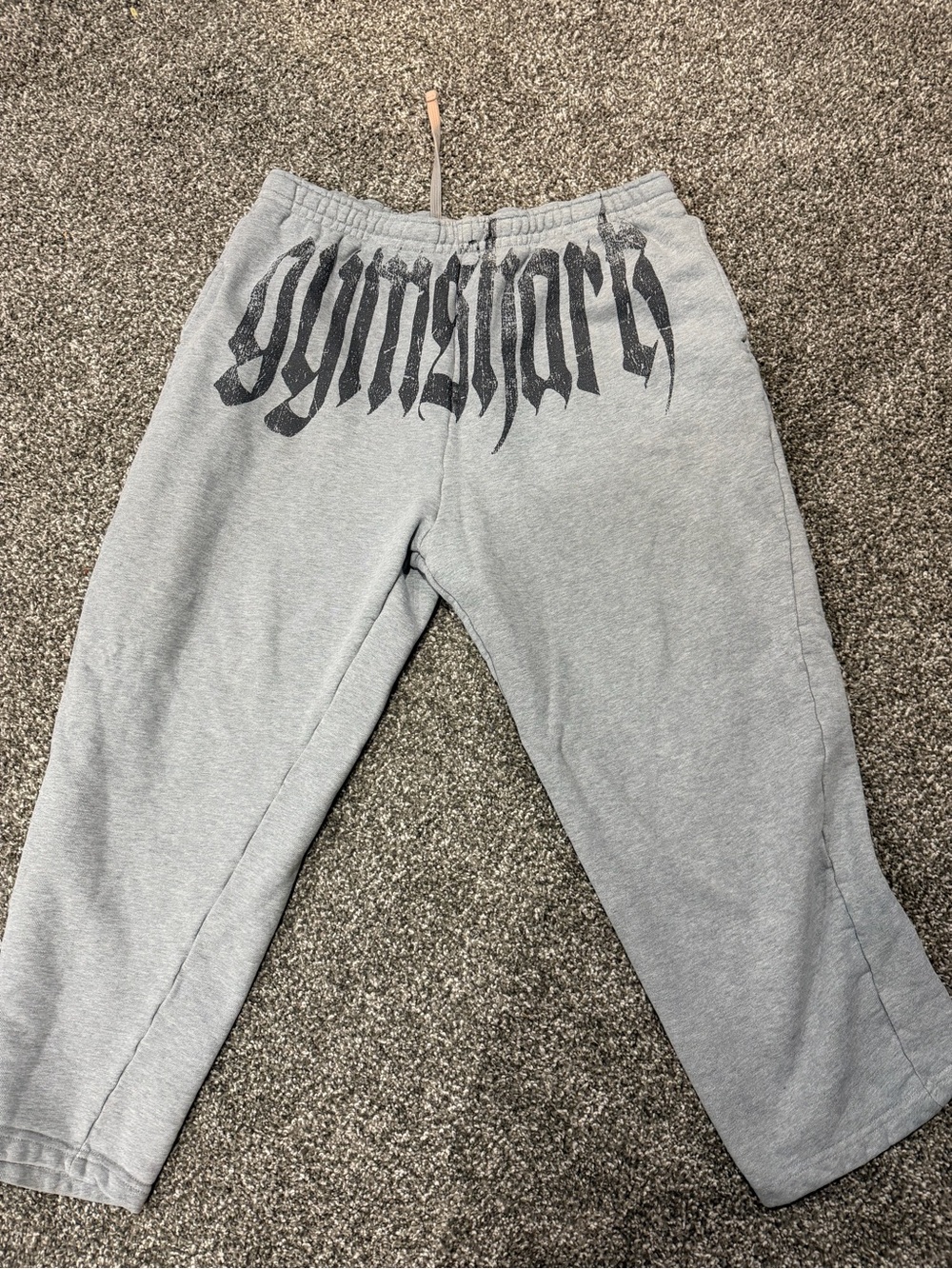 Gymshark Light Gray Sweatpants with Black Logo